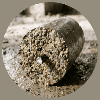 Carotte de béton extraite